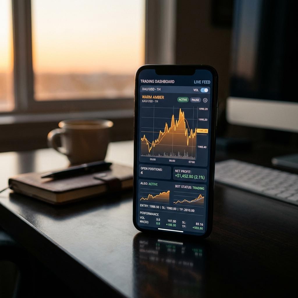 Panel de control de la plataforma de trading con IA Whalrelay